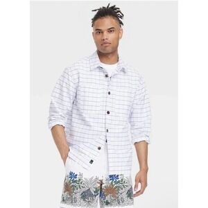 Houston White Men's Long Sleeve Button Down Shirt White Size Large NWT